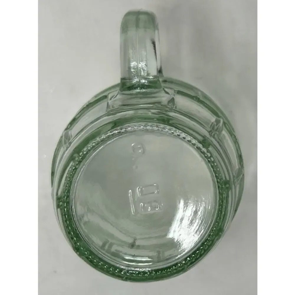 Vintage‎ Barrel Beer Glass Light Green Tint with Handle 4